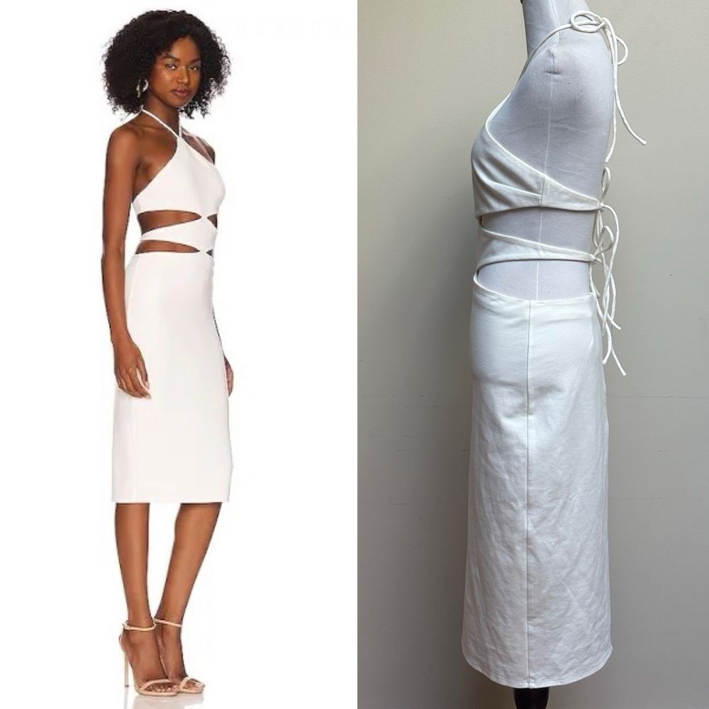 Revolve Hours Silvana Midi Dress in White Size Small - Picture 10 of 10